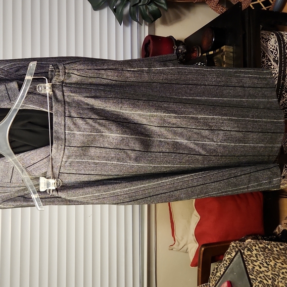Black & Grey Striped Skirt Suit - Picture 3 of 5